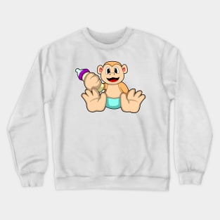 Baby Monkey with Bottle Crewneck Sweatshirt